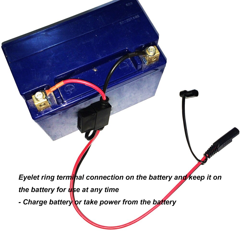 MOTOPOWER SAE Plug To Eyelet Battery Terminal Lead SAE Ring Terminal Harness