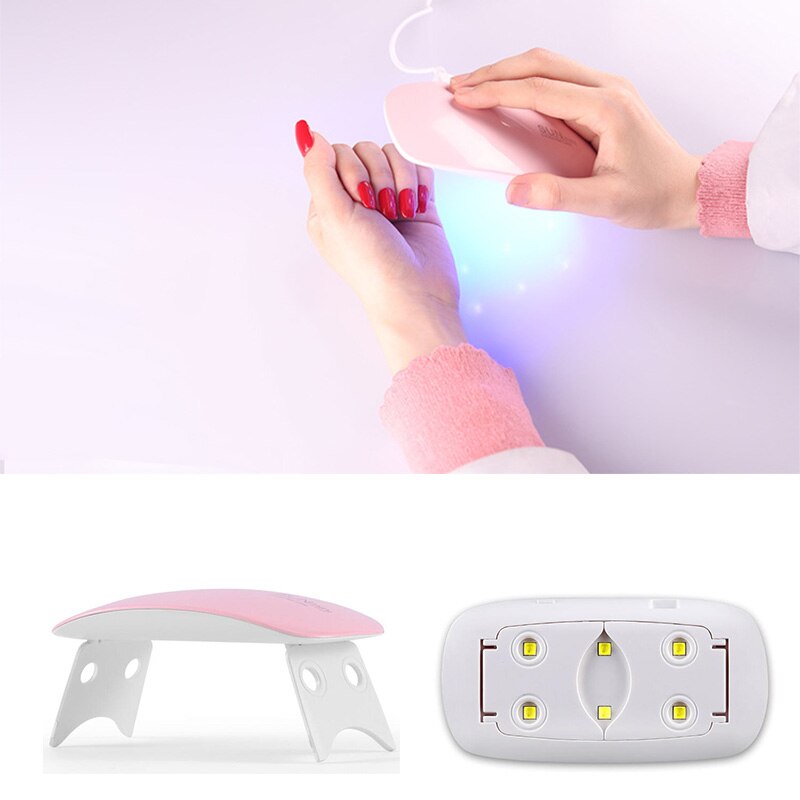 Draagbare Uv Nail Lamp 6W Zon Mini Uv Lamp Gel Nagellak Droger Muis Vorm Led Nail Lamp