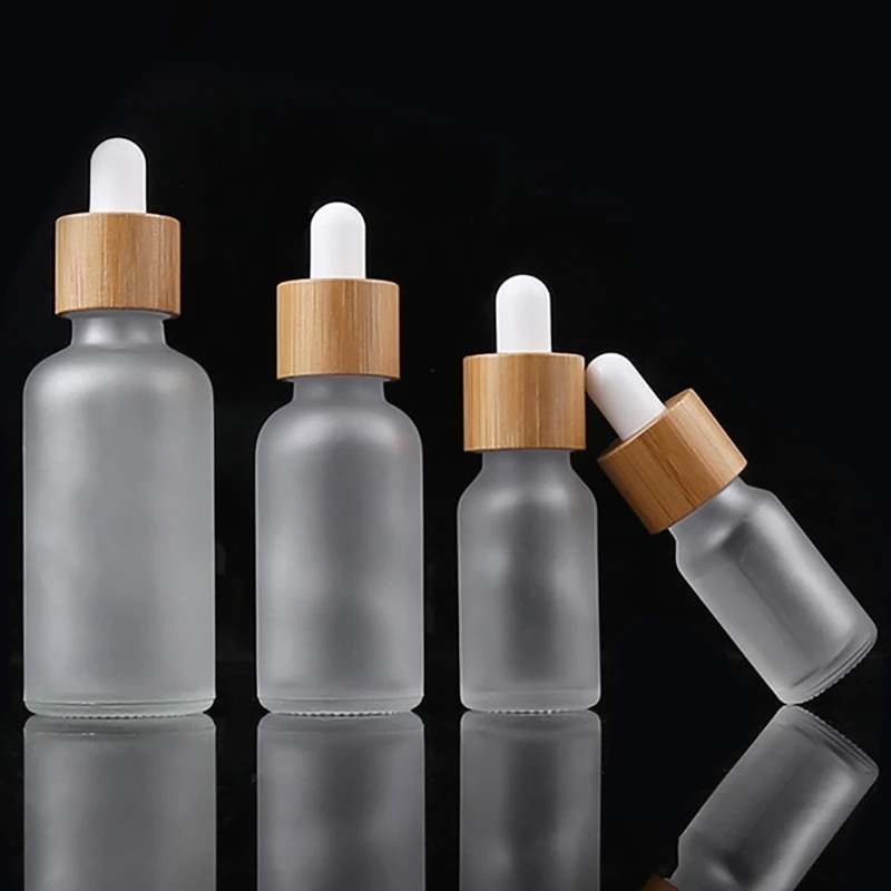 5Ml 10Ml 15Ml 30Ml 50Ml 100Ml Glas Essentiële Olie Aromatherapie Dropper Flessen Bamboe Cap reagens Eye Vloeibare Pipet Fles