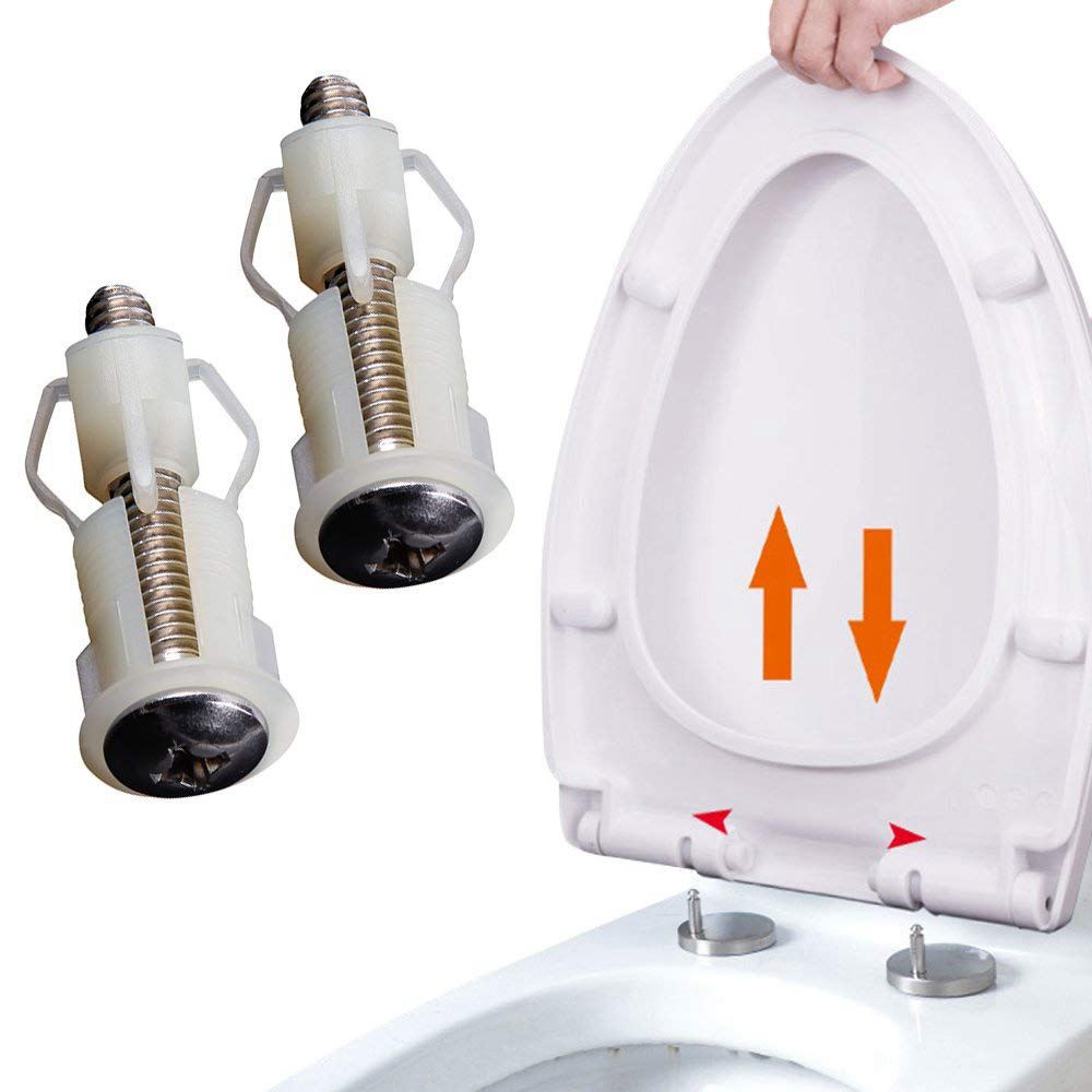 2 stk diy toiletsæde hængsler skruer wc hul fastgørelse passer toiletsæder hængsler reparationsværktøj 2 stk: Default Title
