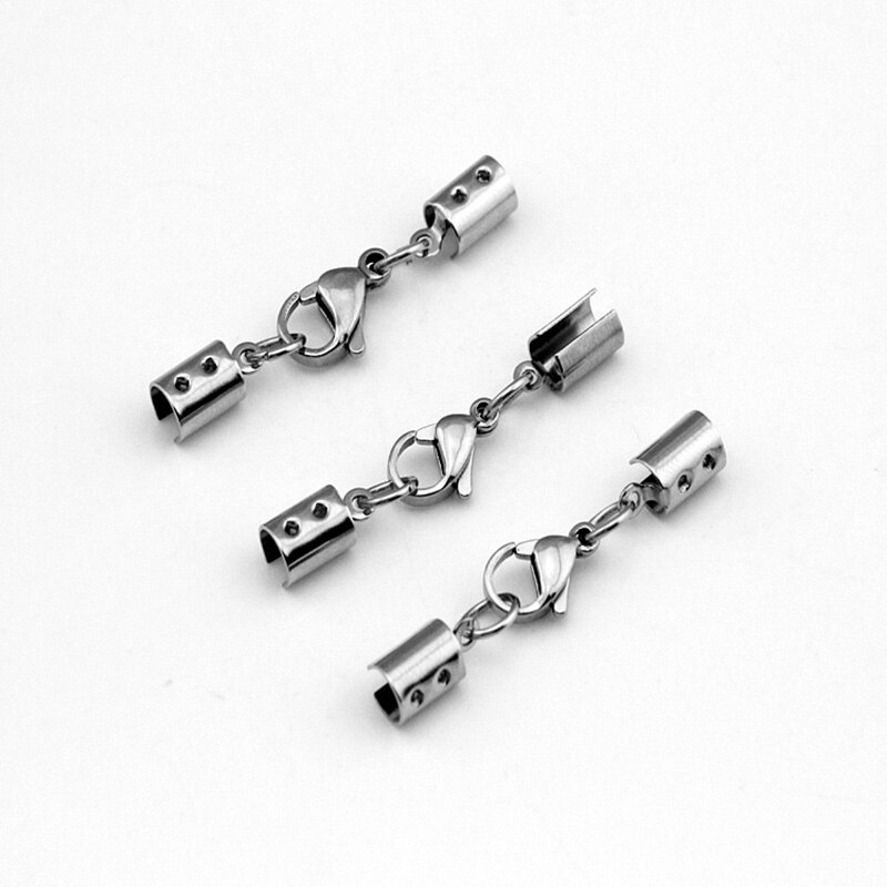 10 Stks/partij Rvs Lederen Koorden Kreeft Sluitingen Haken Connectors Lederen Touw Armband Ketting Maken Diy Sieraden Maken