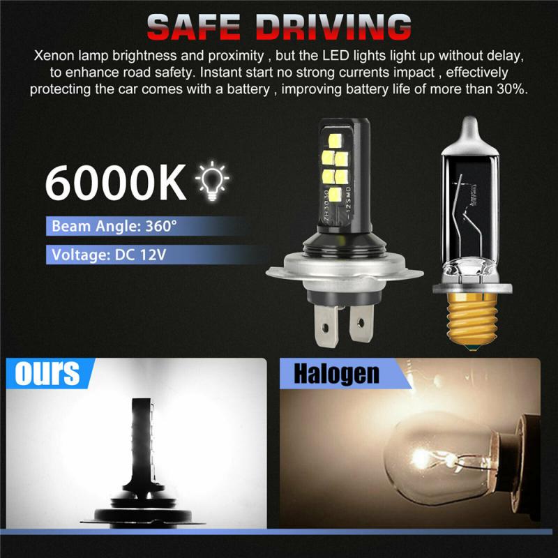 1/2Pcs H4 H7 Auto Led Koplamp Kit Bollen Hoge Dimlicht 6000K Wit Kit Led Auto verlichting Auto Mistlampen IP67 Waterdicht