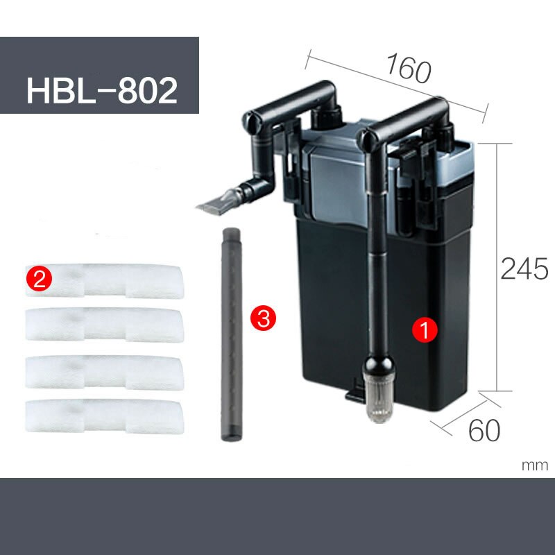 SUNSUN HBL-801/802/803 Tank Filter Wall-mounted Fish Tank Filter Barrel Aquarium External Grass Tank Filter Small Barrel Filter: HBL-802 with other