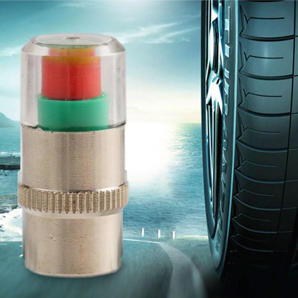 4-delige autobandenspanningsindicator Bandenspanningsmeter Indicator Alert Monitoring Ventieldop Sensor Externe klepdetectie