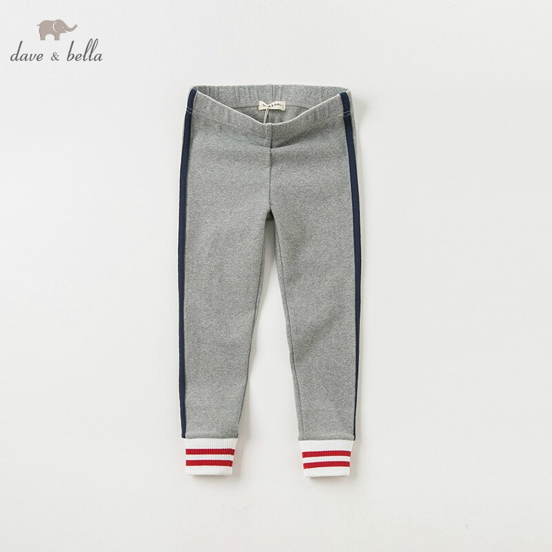 DBK10711 dave bella autunno ragazza dei capretti grigio pantaloni di lunghezza completa pantaloni infantili del bambino pantaloni