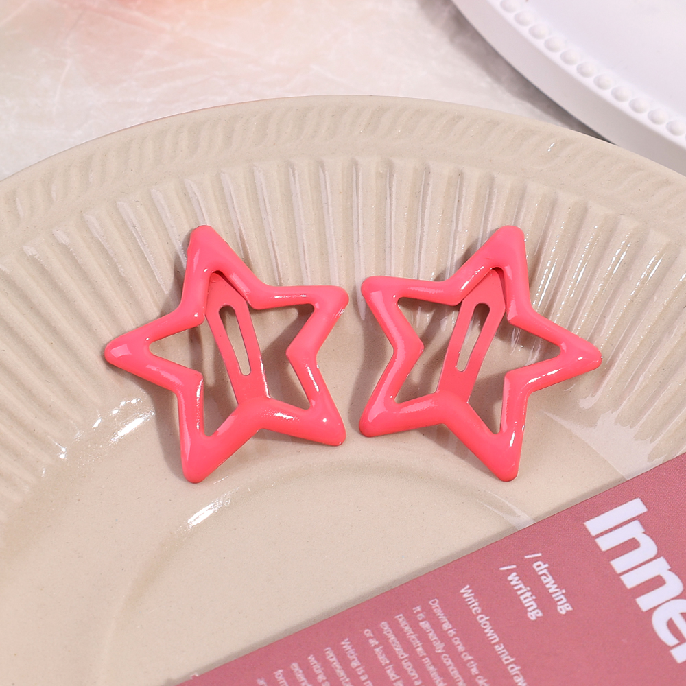 10-50Pcs Colors Star BB Hairclips Girls Y2K Cute Star Barrettes Women Simple Metal Snap Clip Headdress Hair Jewelry Accessories: XXS / Lavender