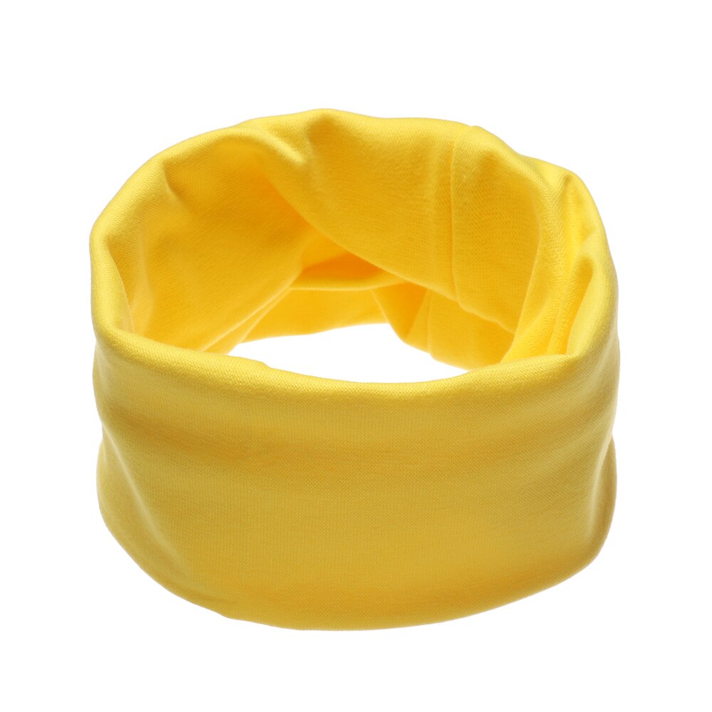 Kids Leuke Katoenen Sjaal Solid Print Kinderen Herfst Winter Warm Winddicht Sjaals Jongens Meisjes Multipurpose O Hals Ring Sjaal: YELLOW
