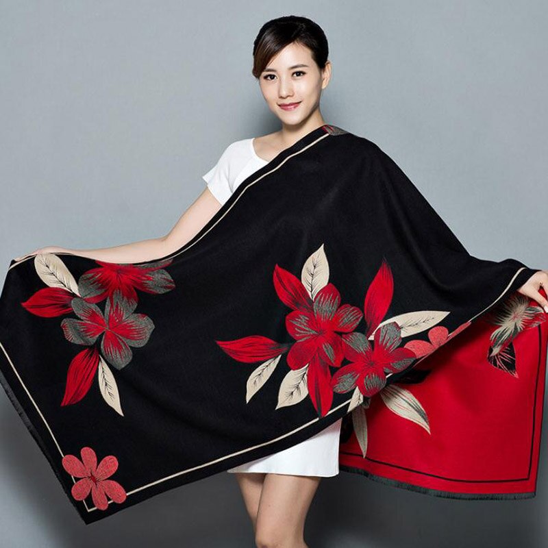 Châle pour femmes, automne hiver, écharpe en cachemire, Pashmina chaude, grande taille, douce, couverture multi-usage: A2