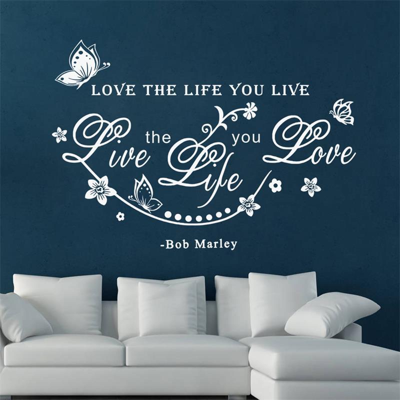Live Life Love Wall sticker Quotes wall decals vinyl decal Living room Bedroom decoration Wallpaper