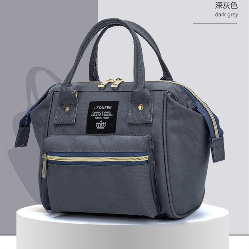 Lequeen-Mini bolsa de pañales de 2 tamaños, bolso de para madre y bebé,: Gray-Small