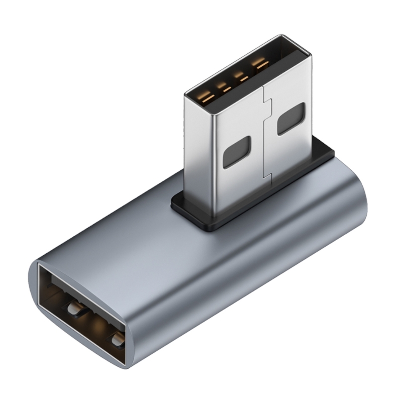 NNBILI 90 Przedłużacz USB 3.0 pod kątem prostym Kolanko w górę Złącze USB 10 Gb/s do komputera PC Przedłużacz wtyczki męskiej na żeńską: Matowy czarny
