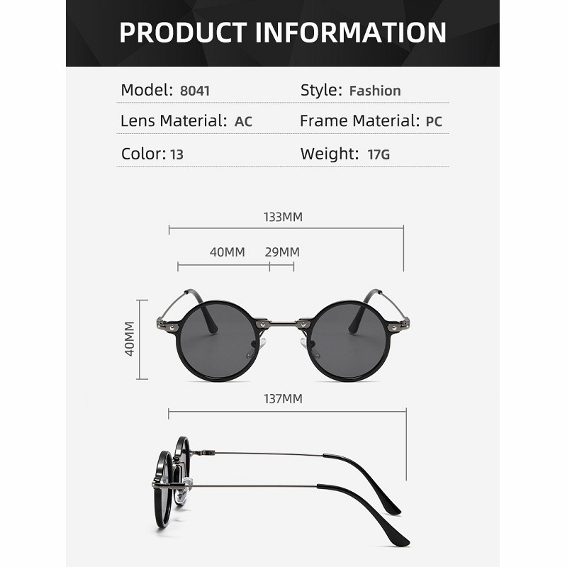 Okrągłe okulary przeciwsłoneczne dla mężczyzn Retro Steampunk okulary przeciwsłoneczne męskie damskie designerskie metalowe oprawki okulary ocienia oczka