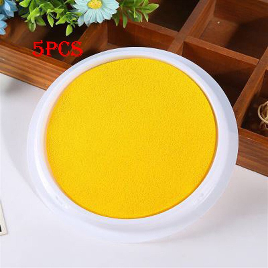 5Pc Kinderen Diy Vinger Palmen Schilderen Graffiti Afdrukken Modder Verf Plaat # C7: Yellow 