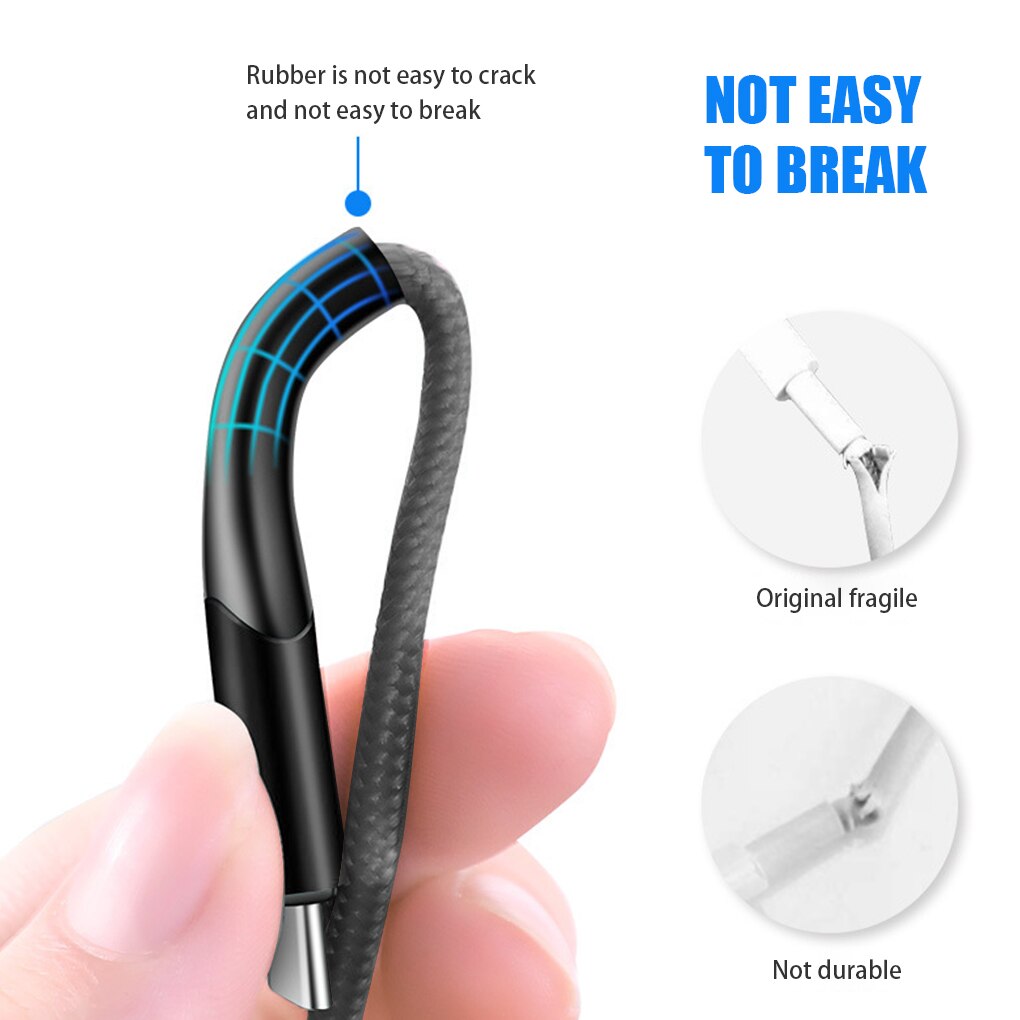 Micro Usb Kabel 3A Nylon Snel Opladen Usb Data Kabel For A Voor Samsung Xiaomi Tablet Android Mobiele Telefoon Usb Oplaadkabel