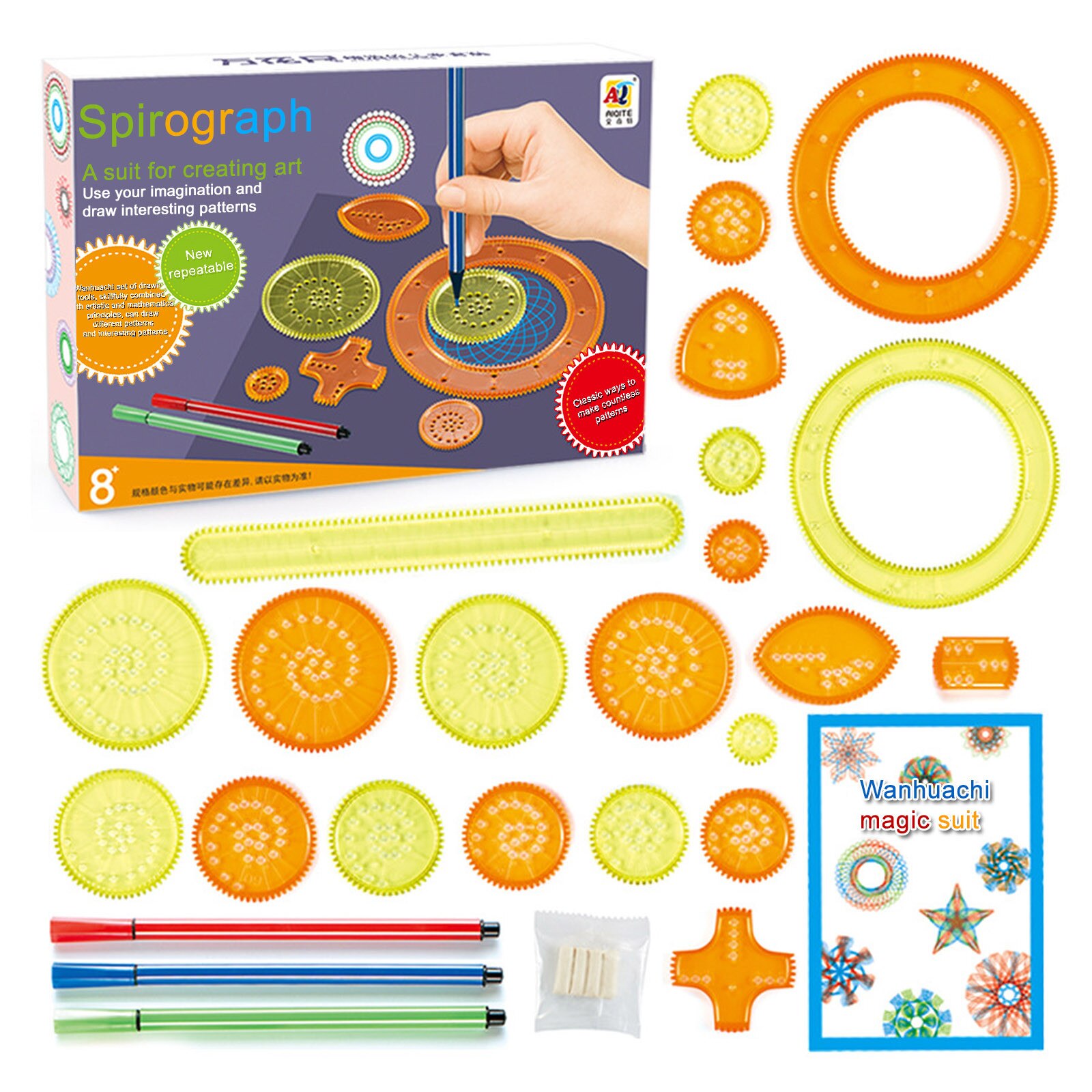 Regla mágica caleidoscopio pintura magia regla de dibujo juguete educativo 20ml papelería pintura gobernante de regla de Patchwork
