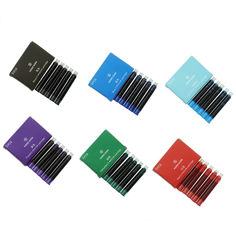30 unidades de cartuchos de tinta Hongdian para pluma estilográfica negra/azul de 3,4mm de diámetro para bolígrafos HongDian Ink Pen / Wing Sung