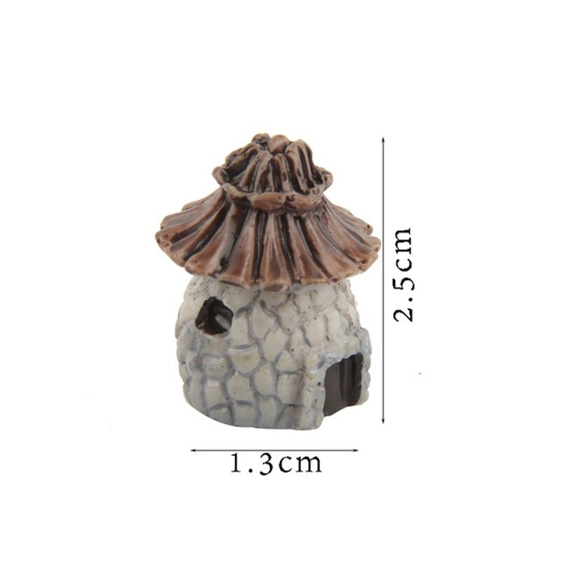 1 stk mini kunstig hus miniature bygning til fe haven mini håndværk miniatyr dekoration: 2