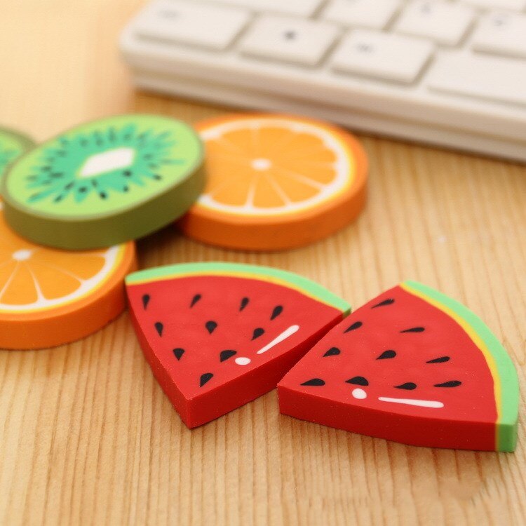 1pc Leuke Verse Fruit Gum Kiwi Watermeloen Oranje Gummen Studenten Prijs Kantoor Schoolbenodigdheden
