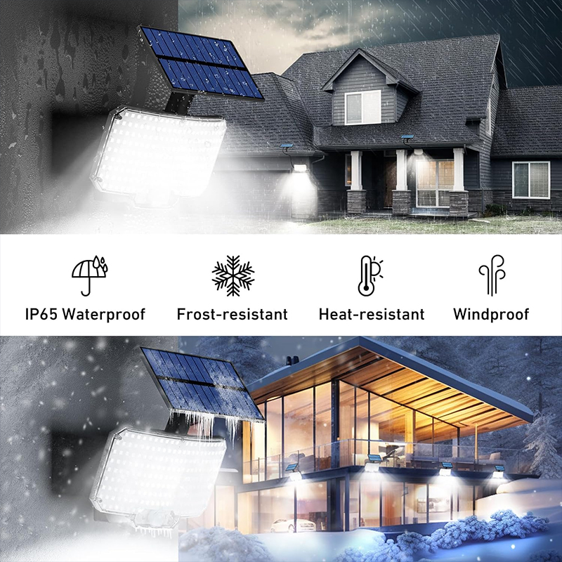 Luz Solar para exteriores, Sensor de movimiento superbrillante, lámpara LED de pared para jardín de gran potencia, resistente al agua IP65, 3 modos de trabajo
