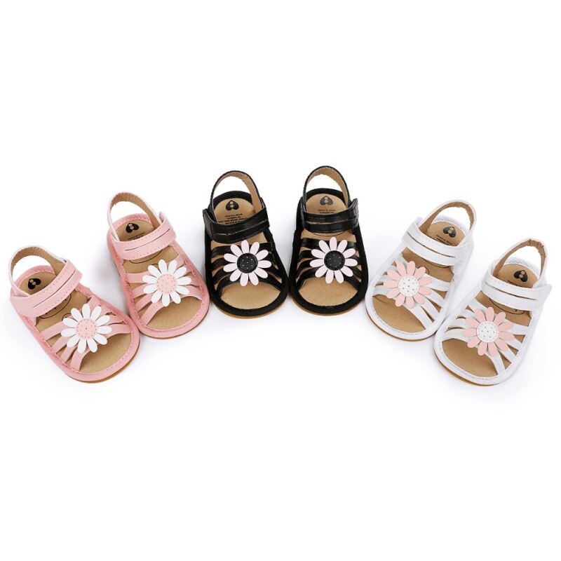 Baby Baby Schoenen Meisje Peuter Flats Sandaal Soft Sole Antislip Zomer Bloem Pu Schoenen Pasgeboren Eerste Wandelaar Sandalen schoenen