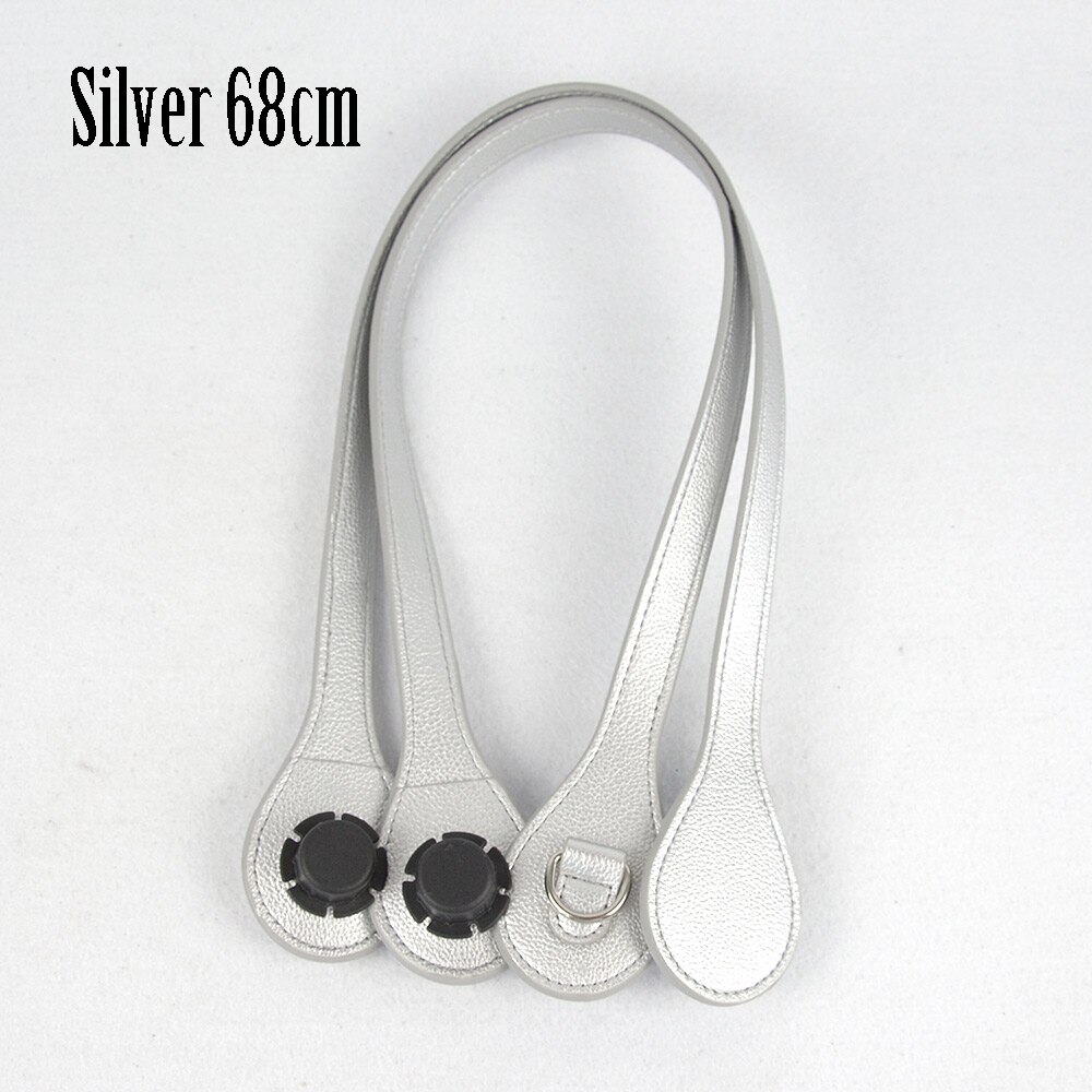 Tanqu Long 68cm Edge Painting D Buckle Round Teardrop End Handles Faux Leather Handles for OBag Chain Pendant for EVA O Bag: silver 68