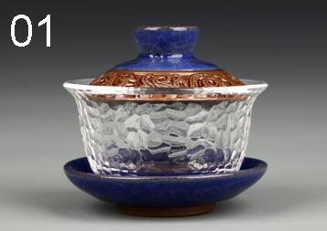Chinese kungfu gai wan teaset China glass Tea Sets Dehua gaiwan tea porcelain teapot tea set for travel Beautiful easy kettle: 01