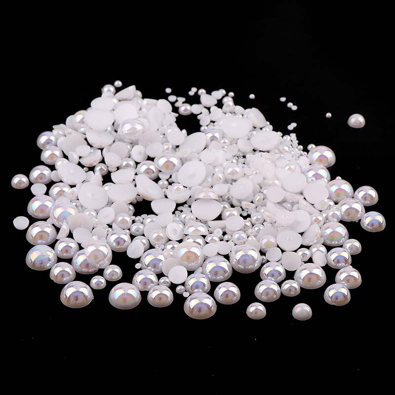 500 x Zelfklevende parels edelstenen 3 mm mini platte rug ronde parels kralen strips versieringen (koningsblauw