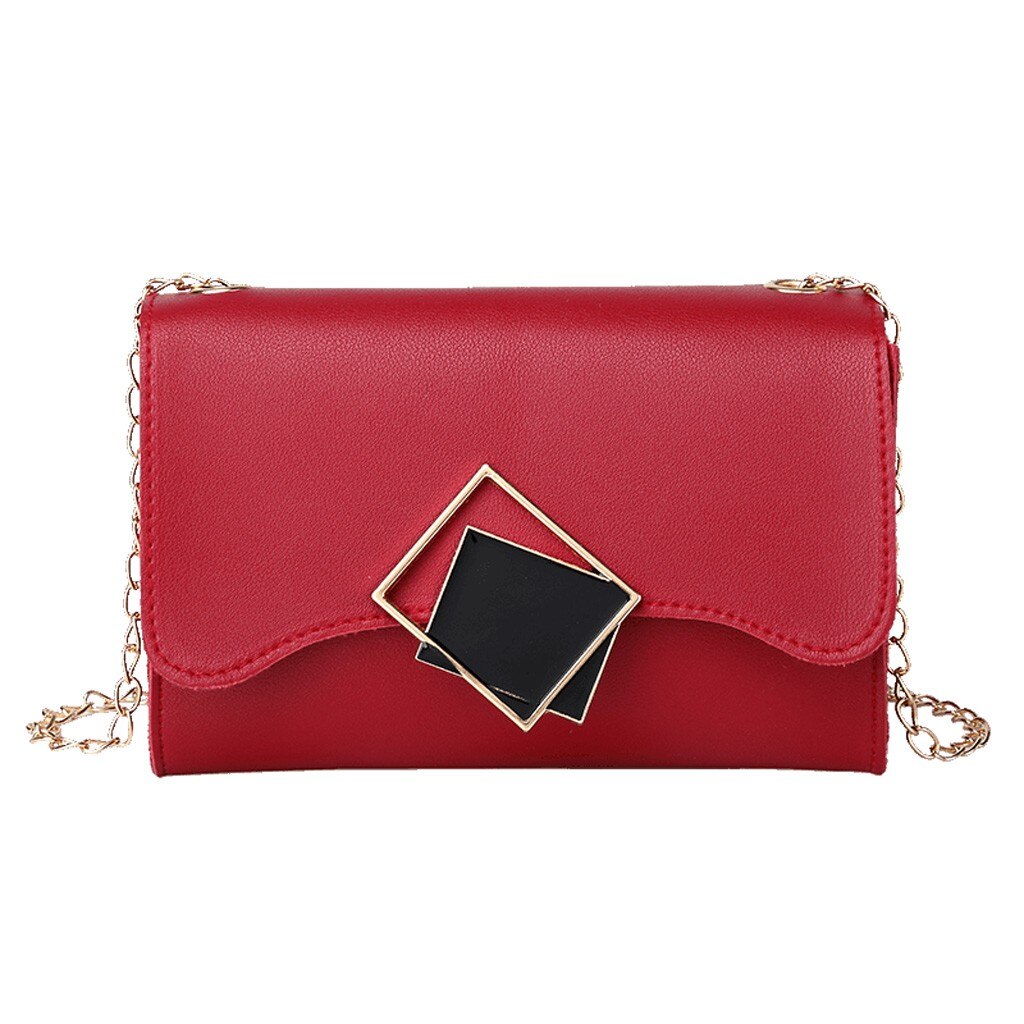 Damer udskåret skulder små firkantede skuldre messenger taske mobiltelefon crossbody taske mujer bolsas femininas  #t1p: Rød