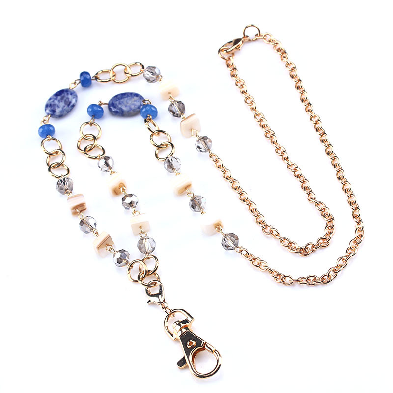 Beads Lanyards Badge Lanyards with ID Holder Keychain Holder Necklace Lanyards for Women Girl: Yellow