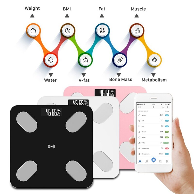 Body Fat Scale Floor Scientific Smart Electronic Led Digital Weight Bathroom Scales Balance Bluetooth App Android Ios
