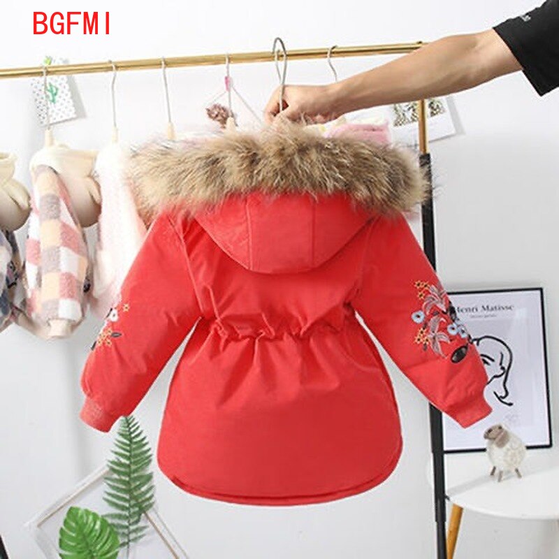 2-9Y Winter Mantel Kleinkind Mädchen Winter Kleidung Winter Plus Samt Dicken Parka Mädchen Rosa Kuchen Zu Überwinden Baumwolle Mit Kapuze Jacke