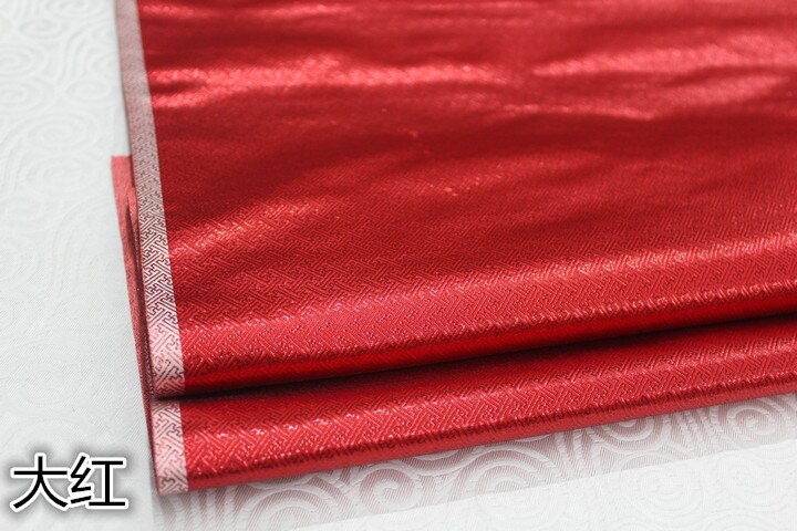 Robe de poupée cheongsam mongole en Satin, spirale carrée Vintage, Faux Satin, brocart de soie doré, tissu Jacquard, dentelle, bricolage: Red