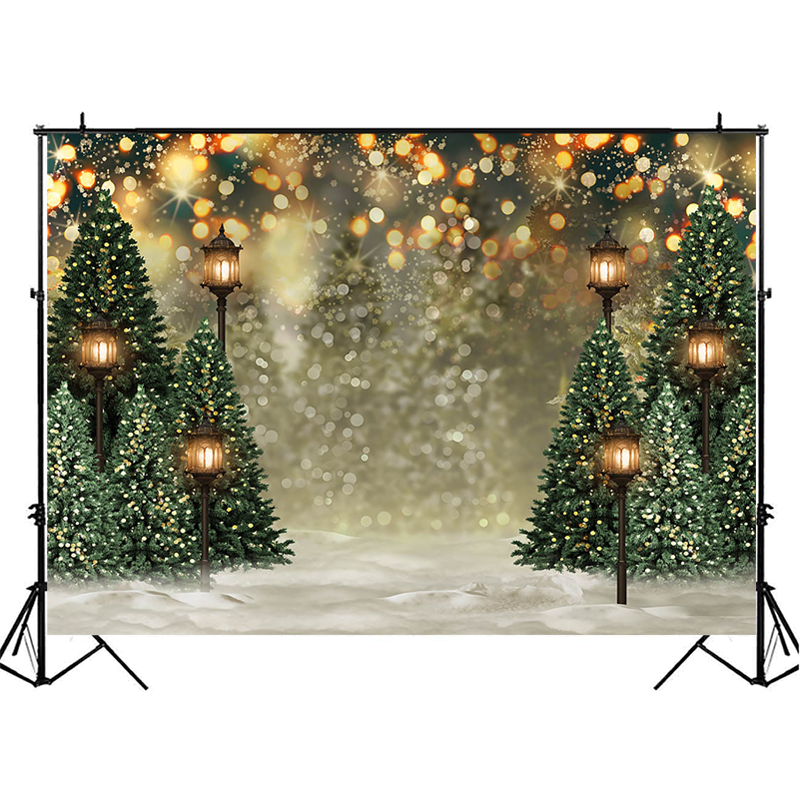 Fond de noël hiver neige Flash Bokeh photographie arrière-plan arbre de noël arrière-plan Photocall Photoshoot accessoire Photobooth: Vinyl-300x200cm