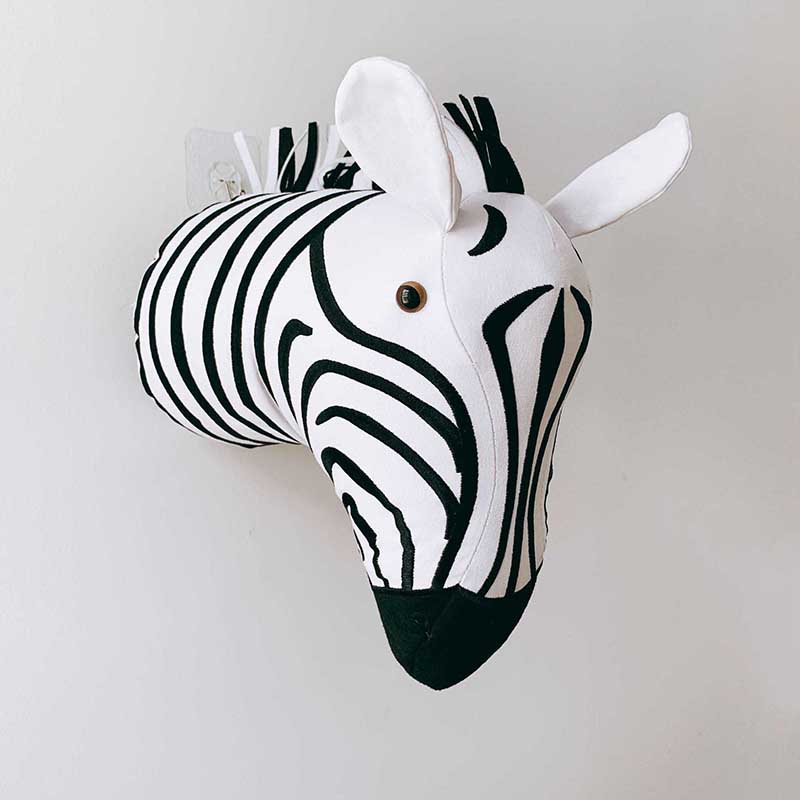 Grappig Kinderkamer Decoratie 3D Dierenkoppen Muur Opknoping Kunstwerk Decor Voor Baby Girs Kinderkamer Decoratie Cartoon Zachte Installeren: Zebra