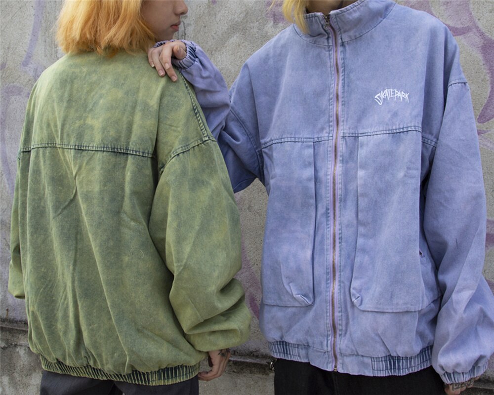 Lindsey Seader Hip Hop Denim Rits Jas Gewassen Hip Hop Casual Denim Jeans Jasje Streetwear Bovenkleding Mannen Kleding