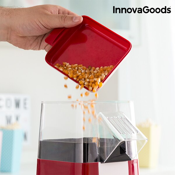 InnovaGoods-máquina para hacer palomitas de aire y salada, 1200W, Color Rojo