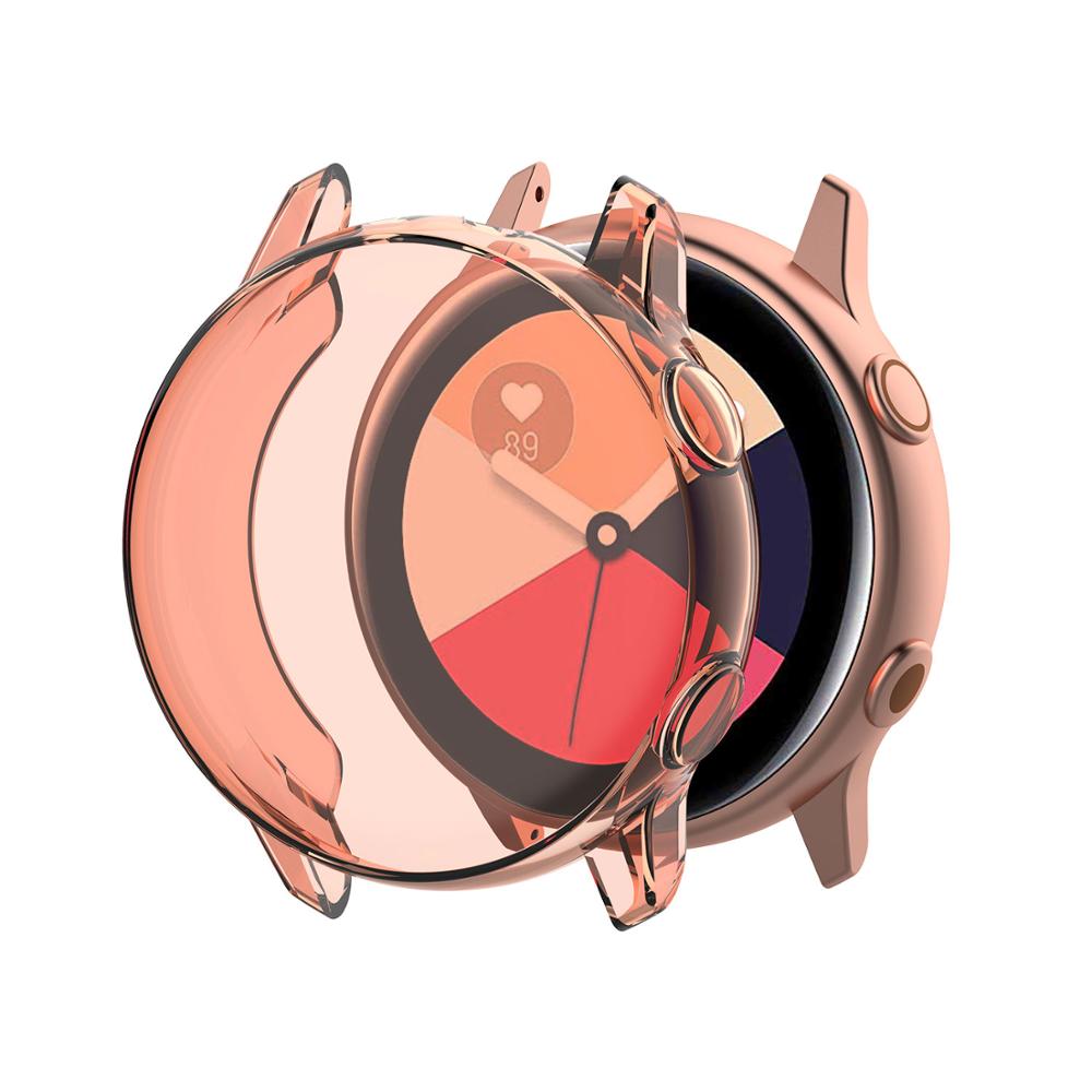 Galaxy watch actieve case voor Samsung galaxy watch actieve cover/r500 plating kleurrijke Transparante TPU soft case anti-fall cove