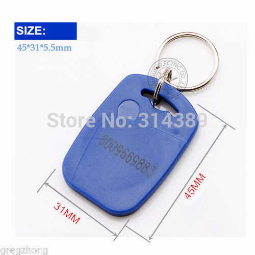 50 pcs EM 4100/4102 Keychains 125Khz RFID Proximity ID Card Token Tags Key Fobs