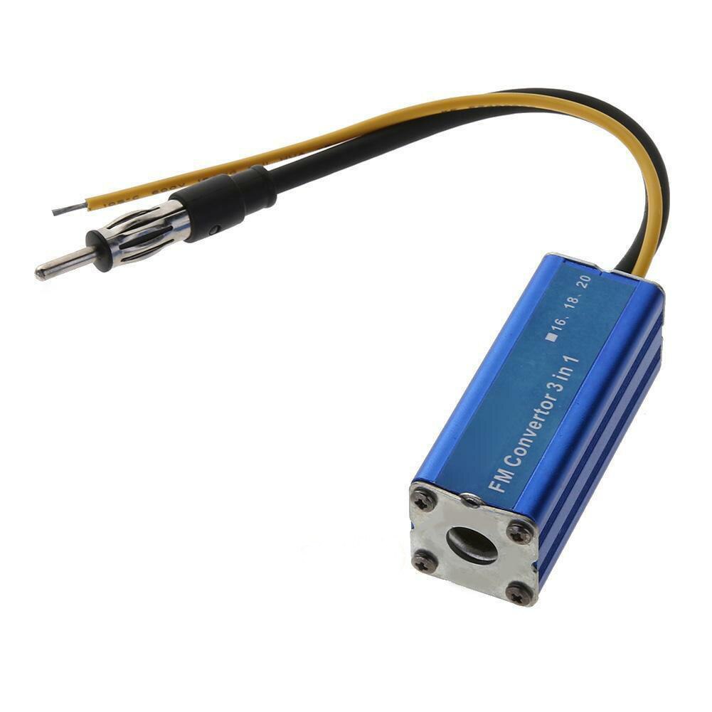 12V Stereo Easy Install Antenna 76 90MHz FM Radio Auto 3 In 1 Accessories Changer Universal Car Frequency Converter Metal