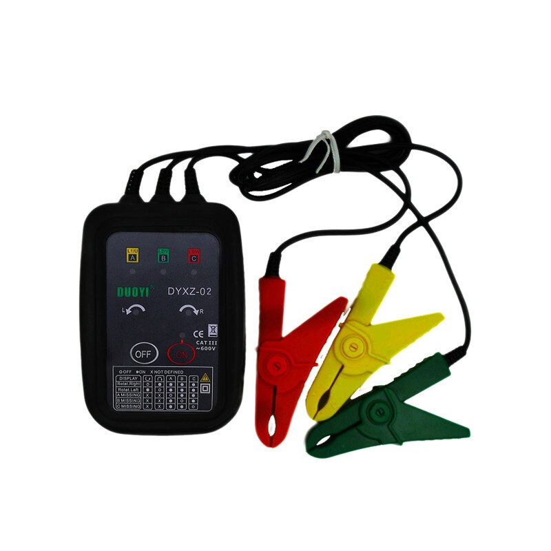 DYXZ-02 Phase Sequence Detector Phase Meter Non-Contact Detector Indicator Detector Meter LED Display 3 Phase Tester