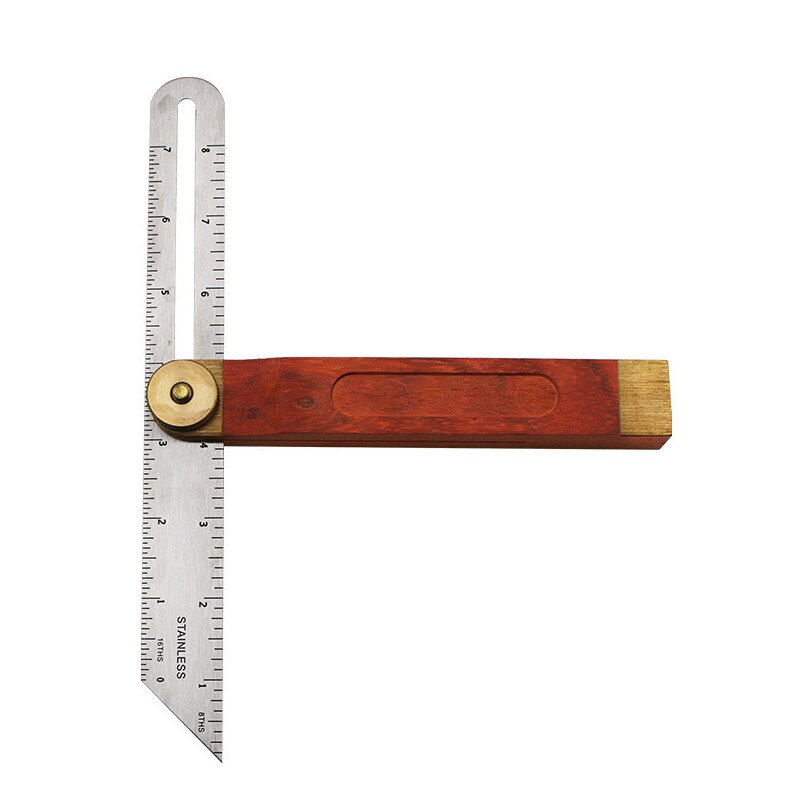 9 inch Rulers Gauges Tri Square Sliding T- With Wooden Handle Measuring Tool Wooden Marking Gauge Protractor