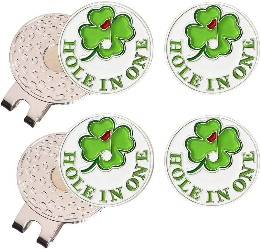 Langlebige Starke Entfernbare Magnetische Golf Hütte Clip 2 Stck mit 4 Golf Ball Marker Legt Leicht zu Kappe