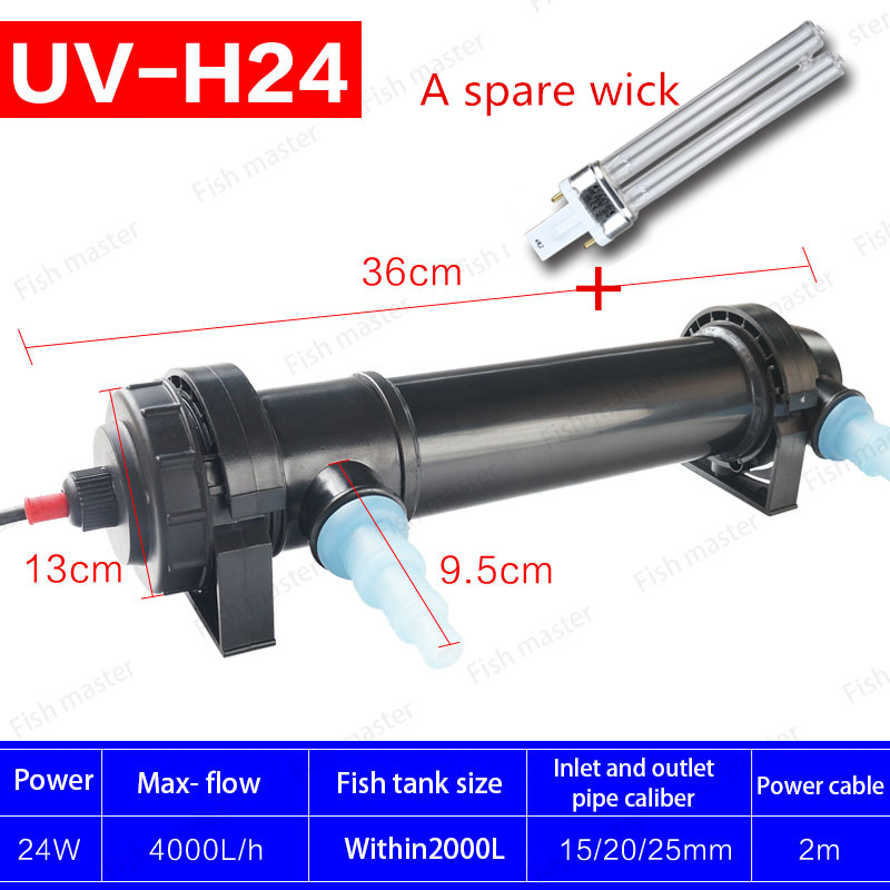 Jebo UV Sterilizer Light Lamp Fish Tank Ultraviolet Water Filter Pond Water Cleaner For Aquarium Pond 220~240V 5W~36W JEBO