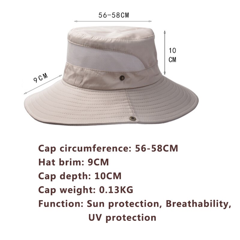 Men's Panama Hat Outdoor UV-proof Breathable Bucket Hat Wide Brim Hat Summer Hiking Anti-UV Sun Hat Fisherman Hat Cowboy Cap