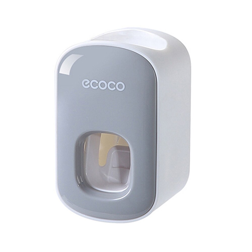 Automatic Toothpaste Dispenser Wall Mount Toothbrush Holder Bathroom Accessories Set Squeezer for Toothpaste Dispenser: Gray---Ecoco