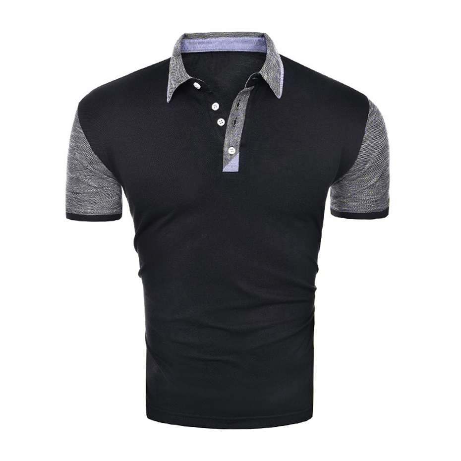 Polos zogaa de verano para hombre, polos casuales de manga corta, polos de algodón con diseño de patchwork para negocios, tops para hombre: Negro / Sg