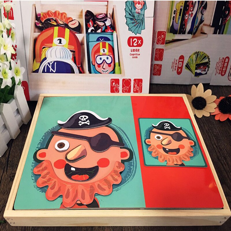 Diversifizierung Cartoon Holz 3D Puzzle Spielzeug für Kinder Pädagogisches Zeichen/Transport/Circu/BuildingToy