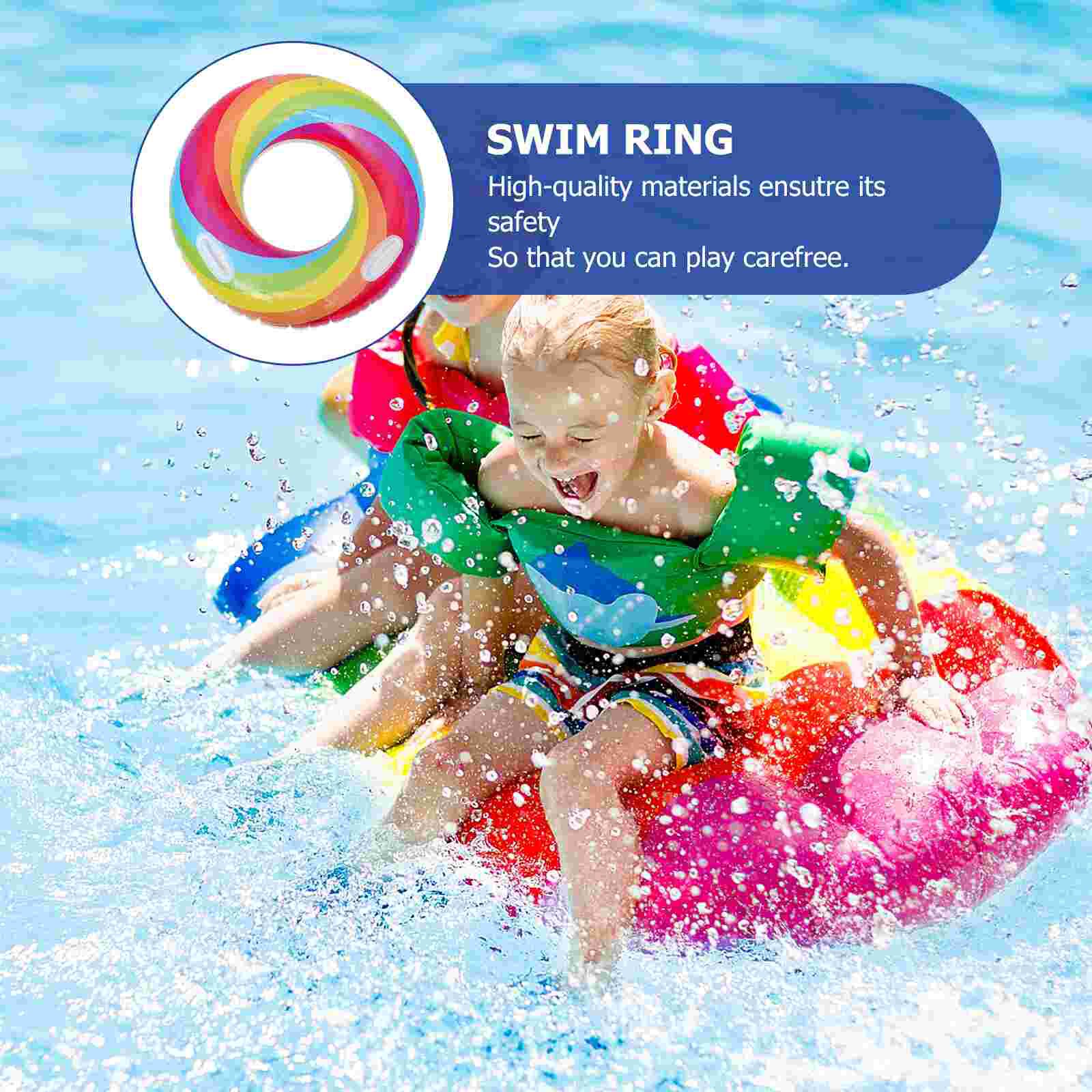 1pc Colorful Safe Lightweight Floating Ring Swimming Ring Water Ring for Adults
