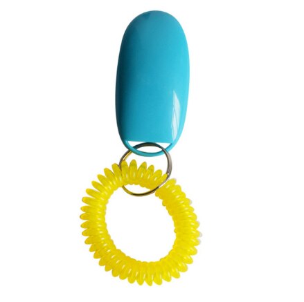 Bonzerpet-sifflet en plastique | Clicker d'entraînement de chien, en plastique chat, outil d'entraînement, Guide d'aide, sangle de poignet élastique, bouton sonore, 1 pièce: Sky blue