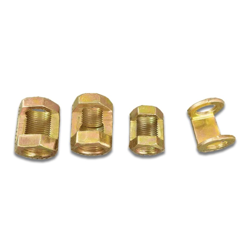 5pcs M10 M12 M16 M20 Hexagonal Nut Fastening Thread Rod Hollow Tube Connector Opening Nut Tooth Opening At The Middle